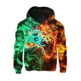 thumbnail image 1 of Byoo Big Boys Gamer Print Hoodie Long Sleeve Hooded Flame Graphic Sweatshirt with Pocket Soft Comfy Sweatshirts, 1 of 3