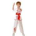thumbnail image 1 of Byoo Big Boys Kung Fu Wushu Outfits Short Sleeve Stand Collar Shirt Pants Tracksuits Unisex Arts Clothing Sets, 1 of 3