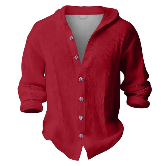 Byoo Big Boys Linen Button Down Shirt Casual Solid Long Sleeve Lightweight Breathable Blouse TShirt