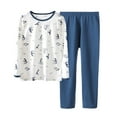 thumbnail image 1 of Byoo Big Boys Outfit Penguin Print Long Sleeve Round Neck Pullover Top Pants Sleepwear Loose Comfy Nightwear for Kids, 1 of 4
