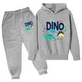 thumbnail image 1 of Byoo Big Boys Outfits Dinosaur Print Pullover Hoodie Jogger Pants Activewear Sweatsuit, 1 of 2
