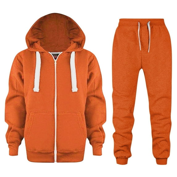 Byoo Big Boys Outfits Solid Casual Zip Up Hoodie and Jogger Pants Set Kids Sweatsuit