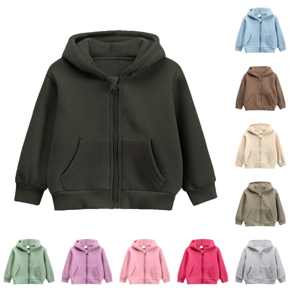 Byoo Big Boys Solid Zip Up Hoodie Long Sleeve Casual Hooded Sweatshirt With Pocket Daily Wear Hoody Sweatshirts,Black