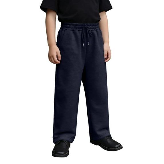 Byoo Big Boys Straight Leg Pants Pockets Wide Leg Straight Fit Durable Sweatpants Kids Soft Breathable Husky Trousers