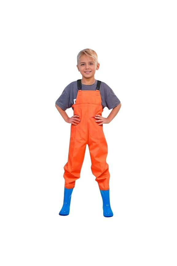 Big Boys Waterproof Overalls Adjustable Straps Kids Pants with Pocket Beach Pool Bodysuit Holiday ClothesOrange
