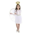 thumbnail image 1 of Byoo Big Girl Angel Dress Set Solid Short Sleeve Fairy Poodle Dress Hairband Wing Fancy Set Soft Daily Child Outfit Set, 1 of 8