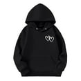 thumbnail image 1 of Byoo Big Girl Hoodie Heart Graphic Long Sleeve Soft Hoody Drawstring Sweatshirt Kids Cute Sport Pullovers Top, 1 of 3
