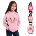 thumbnail image 1 of Byoo Big Girl's Cartoon Pig Print Hoodie Long Sleeve Casual Hooded Sweatshirt Soft Cute Hoody Top,Pink, 1 of 7