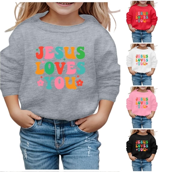 Byoo Big Girl's Colorful Letter Graphic Sweatshirt Printed Sweatshirts Daily Sweatshirt Pullover Top,Grey