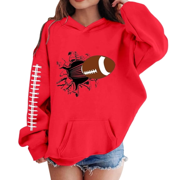 Byoo Big Girl's Football Hoodie Comfortable Active Hooded Sweatshirt Pullover Hoodie