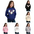thumbnail image 1 of Byoo Big Girl's Graphic Hoodie Long Sleeve Hoodies Halloween Daily Hooded Sweatshirt for Kids,Blue, 1 of 4
