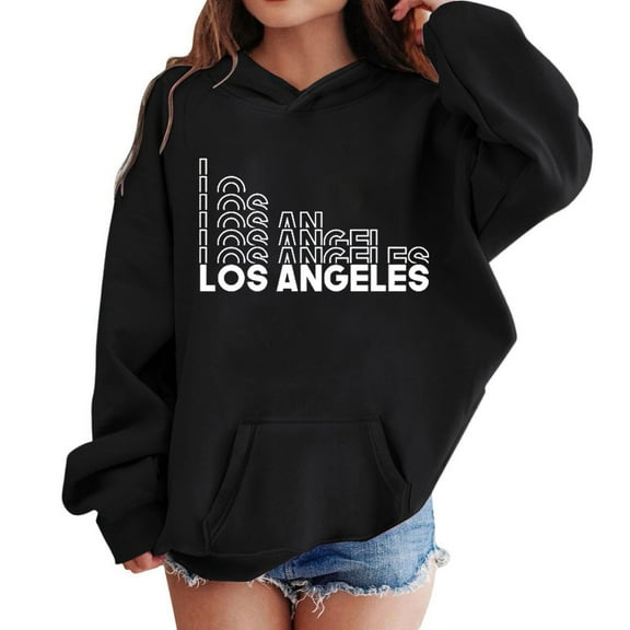Byoo Big Girl's Hoodie Los Angeles Printed Pullover Kids Unisex Hooded Sweatshirt