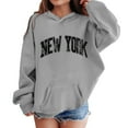 thumbnail image 1 of Byoo Big Girl's New York Print Hoodie Activewear Casual Pullover Hooded Sweatshirt, 1 of 4
