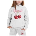 thumbnail image 1 of Byoo Big Girl's Outfits Cherry Print Long Sleeve Hoodie Sweatpants Kids Sweatsuit, 1 of 4