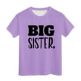 thumbnail image 1 of Byoo Big Girls Big Sister Graphic T-Shirt Short Sleeve Crew Neck Tee Summer T Shirt,Light Purple, 1 of 4