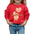 thumbnail image 1 of Byoo Valentine's Day Toddler Girls Sweatshirts Cute Puppy Print Crew Neck Long Sleeved Comfy Pullovers Top Outdoor Kids Cloth, 1 of 4