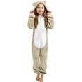 thumbnail image 1 of Byoo Big Girls Fleece Outfit Soft Full Sleeve Zip Up Romper Sleepwear Comfortable Holiday Kids Jumpsuit Nightwear, 1 of 5