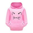 thumbnail image 1 of Byoo Big Girls Hoodie Child Kids Cartoon Cat Print Hooded Sweatshirt Pullover Top, 1 of 4