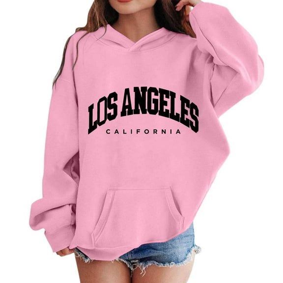 Byoo Big Girls Hoodie Los Angeles Print Hooded Sweatshirt Casual Pullover Hoodies