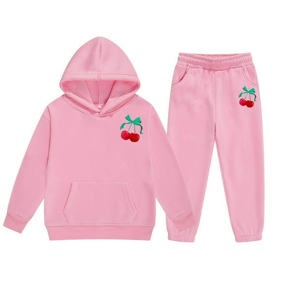 Byoo Big Girls Hoodie Sweatsuit Sets Solid Lined Hoody Sweatshirt with Pocket Jogger Tracksuit Sets Casual Cloth Set