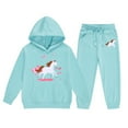 thumbnail image 1 of Byoo Big Girls Outfits Sets Horse Print Hooded Sweatshirt Drawstring Joggers Sweatsuit Sets Active Tracksuit Sets, 1 of 4