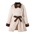 thumbnail image 1 of Byoo Big Girls Overcoat Solid Button Down Long Sleeve Lapel Collar Coat with Contrast Trim Outerwear Jacket, 1 of 9