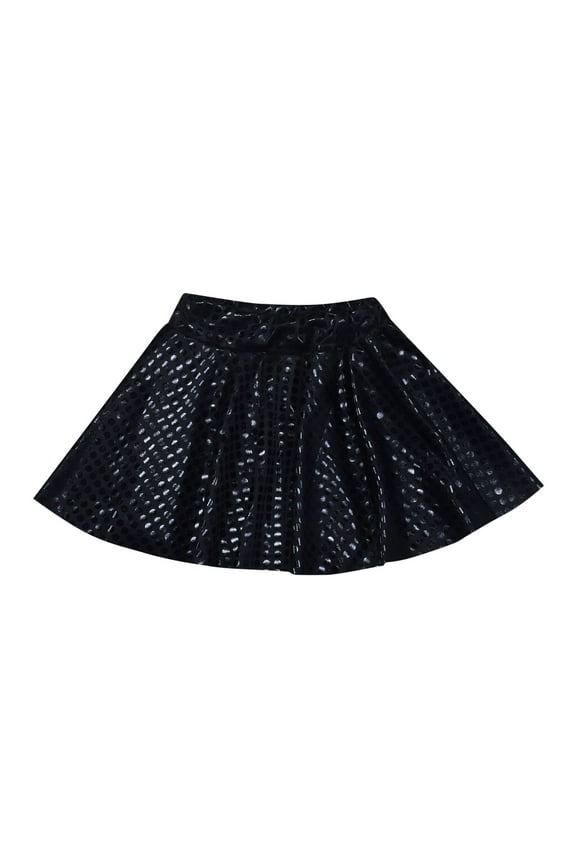 Big Girls Skirt Shiny Dance Disco Flared Pleated A Line High Rise Skirts Carnival Party Clothes for Kids