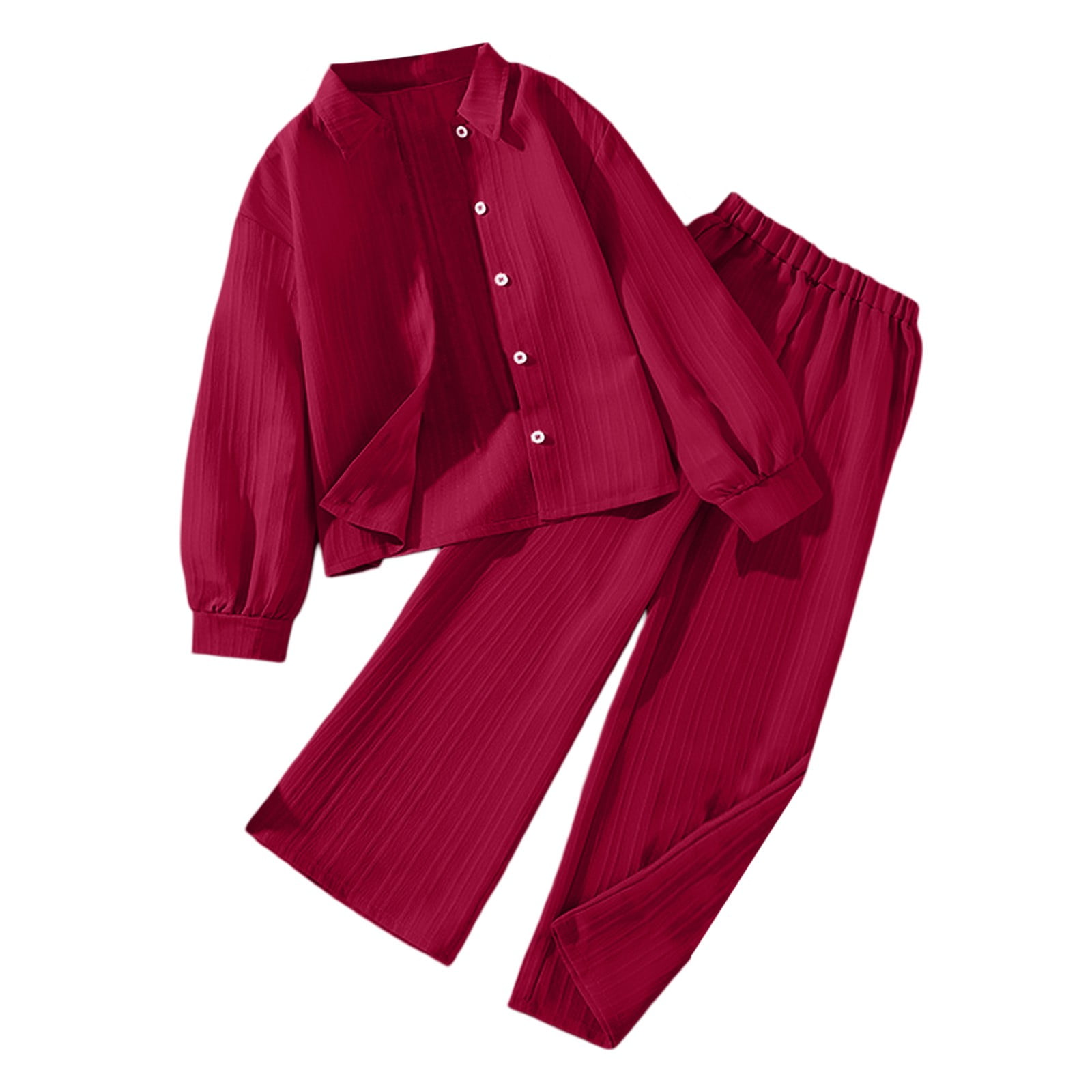 Printed Button Up Shirt and Pants Set