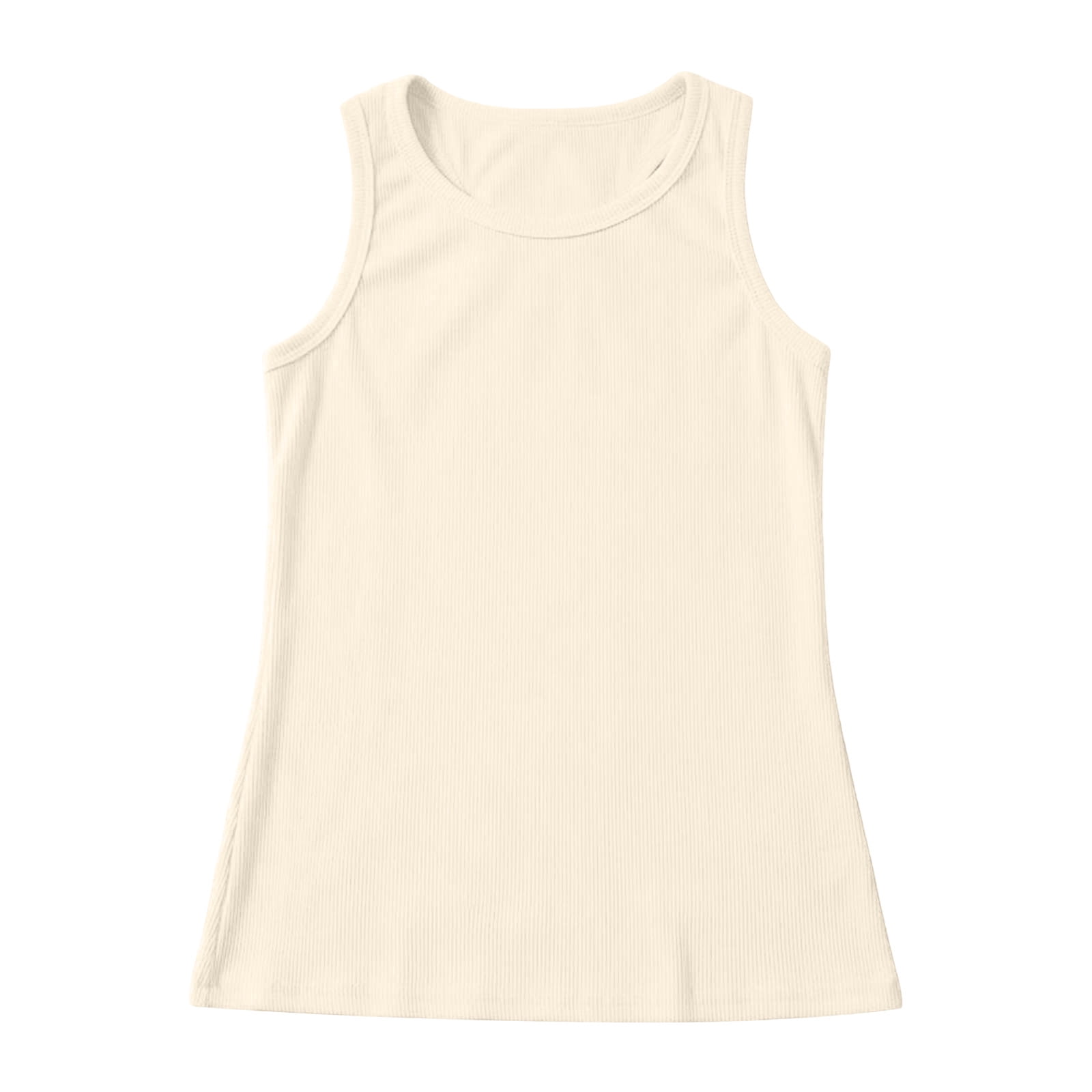Byoo Big Girls Solid Ribbed Sleeveless Tank Top Basic Casual Crew Neck ...