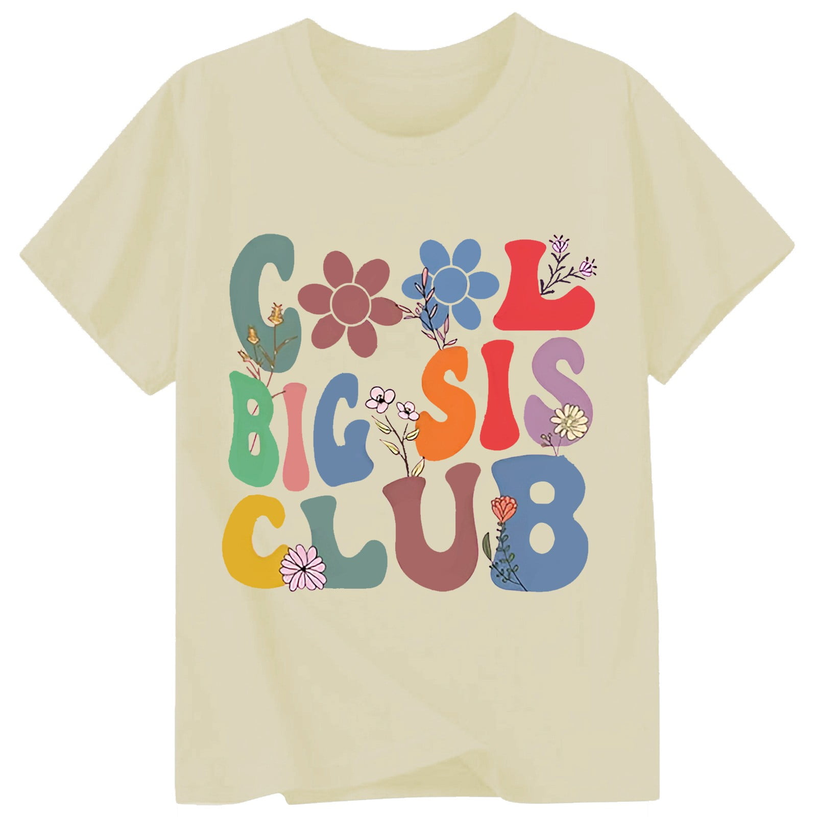 Byoo Big Girls T-Shirt Children's Letter Print Short Sleeve Crew Neck T ...