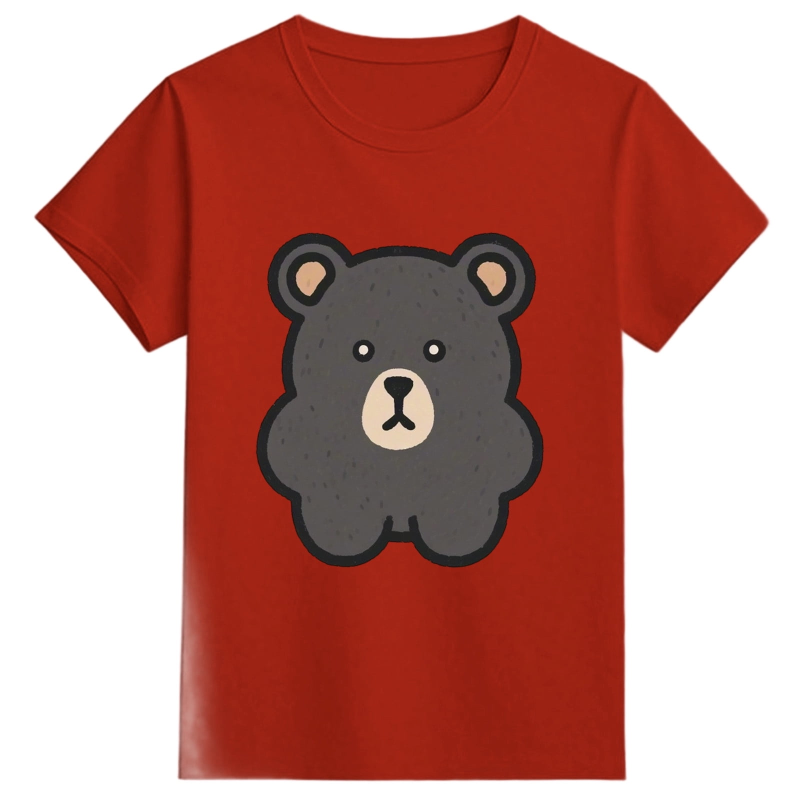 Byoo Big Girls T-Shirt Cute Bear Print Short Sleeve Round Neck T Shirt ...