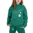 thumbnail image 1 of Byoo Big Girls Tracksuit Outfits Cute Cartoon Fist Bump Print Pockets Hooded Sweatshirt Sweatpants Set Warm Clothes Set, 1 of 3