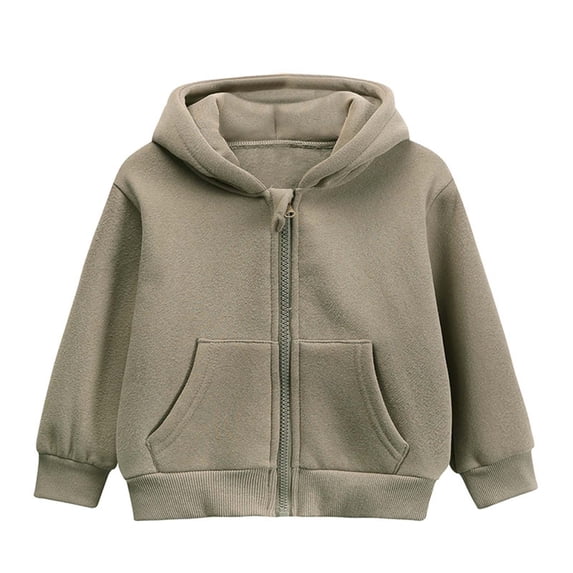 Toddler Solid Color Fleece Warm Hoodie
