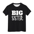 thumbnail image 1 of Byoo Big Sis Tee Shirt for Toddler Girl Letter Printed Short Sleeve Crew Neck Lightweight T-Shirt Top, 1 of 4