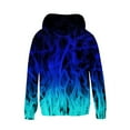 thumbnail image 1 of Byoo Blue Flame Print Hoodie for Toddler Boy Full Sleeved Hooded Soft Sport Hoody Sweatshirt Cozy Casual Kids Pullover Top, 1 of 2