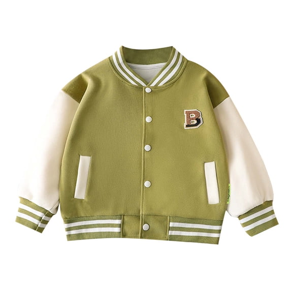 Byoo Bomber Jacket Toddler Toddler Boys Toddler Girls Long Sleeve Outwear Jacket Coat Patchwork Baseball Clothes