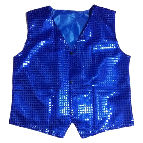 Byoo Boy Suit Vest Sequin Metallic Party Stage Show Loose Button Front Waistcoat Jacket