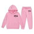 thumbnail image 1 of Byoo Boy USA Flag Print Hoodie And Jogger Pants Two Piece Casual Tracksuit Set, 1 of 4