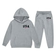 thumbnail image 1 of Byoo Boy USA Flag Print Hoodie And Jogger Pants Two Piece Casual Tracksuit Set, 1 of 4