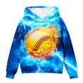 thumbnail image 1 of Byoo Boys Baseball Fire Lightning Graphic Hooded Sweatshirt Long Sleeve Casual Pullover Top Soft Pullover Hoodie, 1 of 5