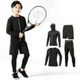 thumbnail image 1 of Byoo Boys Girls Solid Athletic Compression Hoodie Tee Leggings Shorts Layer Underwear Set, 1 of 5