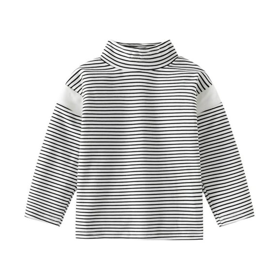 Byoo Boys Sweatshirts Long Sleeve Striped Base Layer Turtleneck Shirt Boys Autumn Winter Soft Comfortable Holiday Top