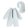 thumbnail image 1 of Byoo Boys UPF 50+ Rash Guard Swim Set Quick Dry Comfortable Sports Swimwear with Sun Hat,White, 1 of 8