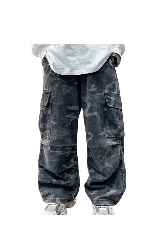Camo Cargo Pants for Toddler Boys Multi Pocket Street Casual ed Trouser Bottoms
