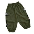 thumbnail image 1 of Byoo Cargo Pants for Toddler Boys Comfortable Elastic Waist Trousers with Pockets Children Sporty Classic Joggers,Green, 1 of 3