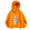 thumbnail image 1 of Byoo Cartoon Cat Print Hoodie for Toddler Girl Full Sleeve Sports Pullover Top Kids Casual Daily Sweatshirt Tracksuit, 1 of 3