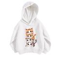 thumbnail image 1 of Byoo Cartoon Cat Print Hoodie for Toddler Girl Full Sleeve Sports Pullover Top Kids Casual Daily Sweatshirt Tracksuit, 1 of 3