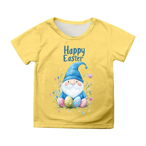 Byoo Cartoon Character Printed T-Shirt for Big Girl Easter Short-Sleeve Round Neck Kids Breathable Tee Top Casual Comfy Tee Top, Sizes8-9Y