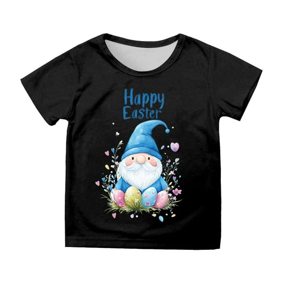 Byoo Cartoon Character Printed T-Shirt for Toddler Girl Easter Short-Sleeve Round Neck Kids Breathable Tee Top Casual Comfy Tee Top, Sizes3-4Y