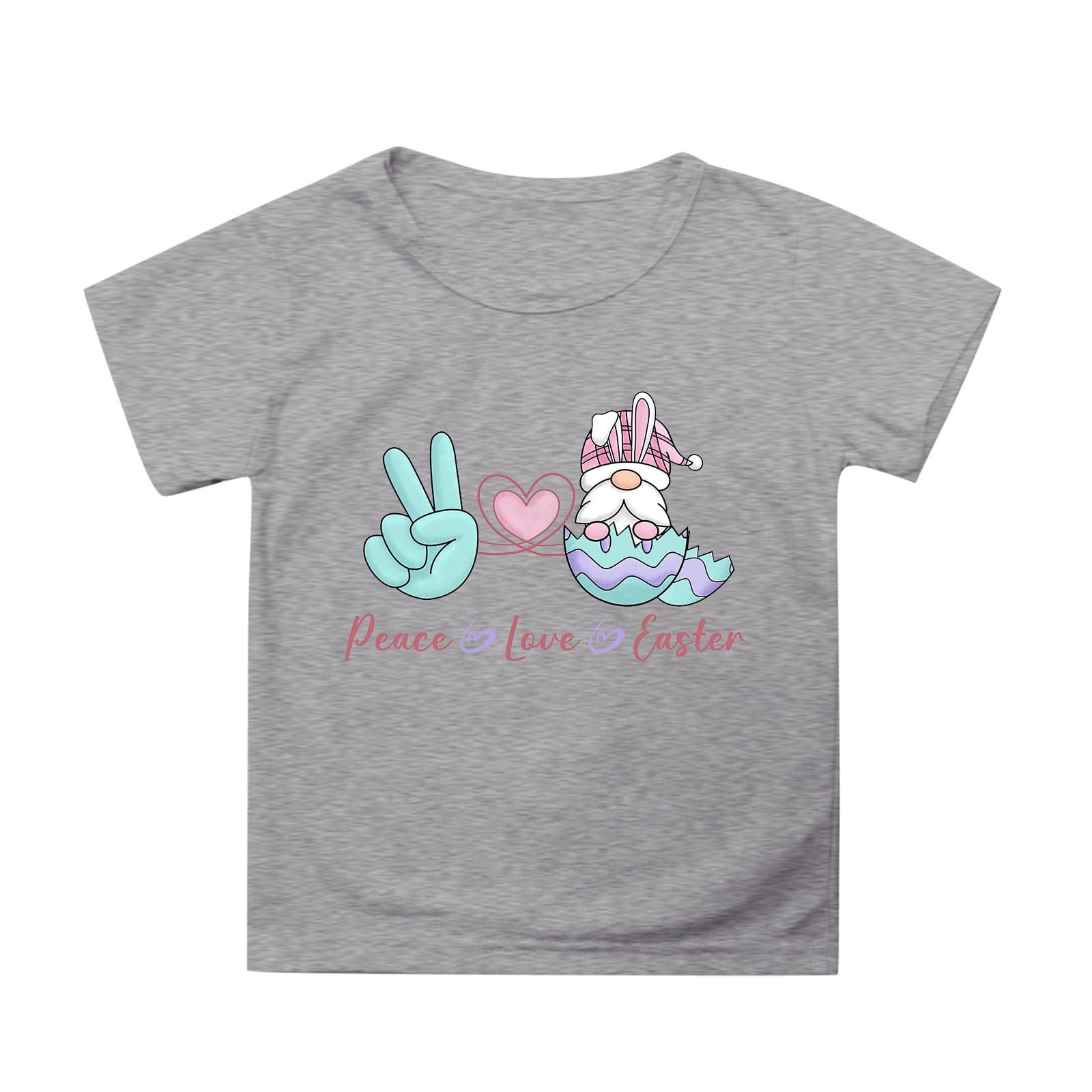 Byoo Character Print T Shirt for Big Girl Easter Basic Short Sleeve ...